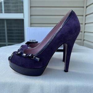 Valentino purple peep toe heels